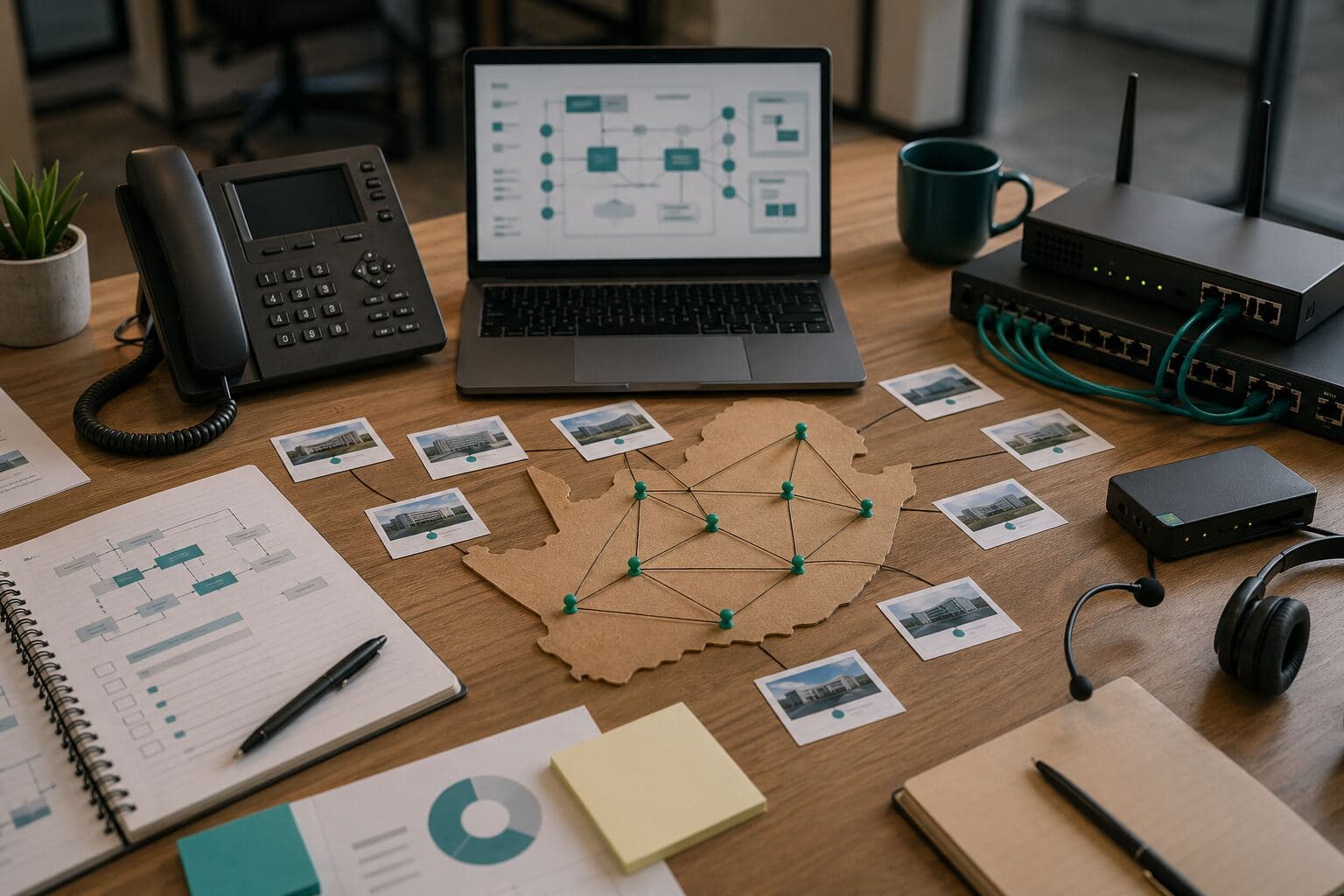 Multi-branch VoIP rollout planning workspace